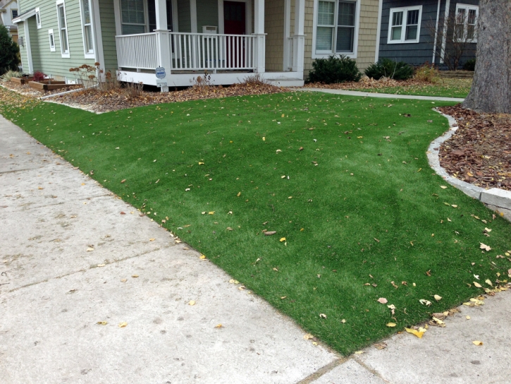 Fake Turf Gustine, California Paver Patio, Small Front Yard Landscaping